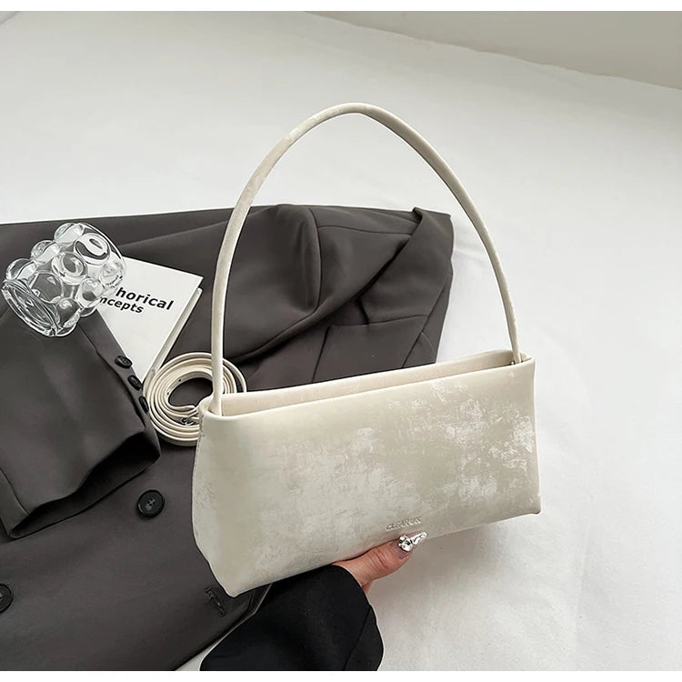 AMYMANG Women Small PU Leather Design Square Underarm Shoulder Bag 2026 New Trendy Crossbody Bag Female Handbags and Purses