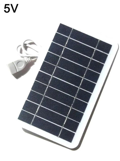 Portable 5V 2W Solar Panel USB Charger, 400mA Output, Outdoor Emergency Phone Charger