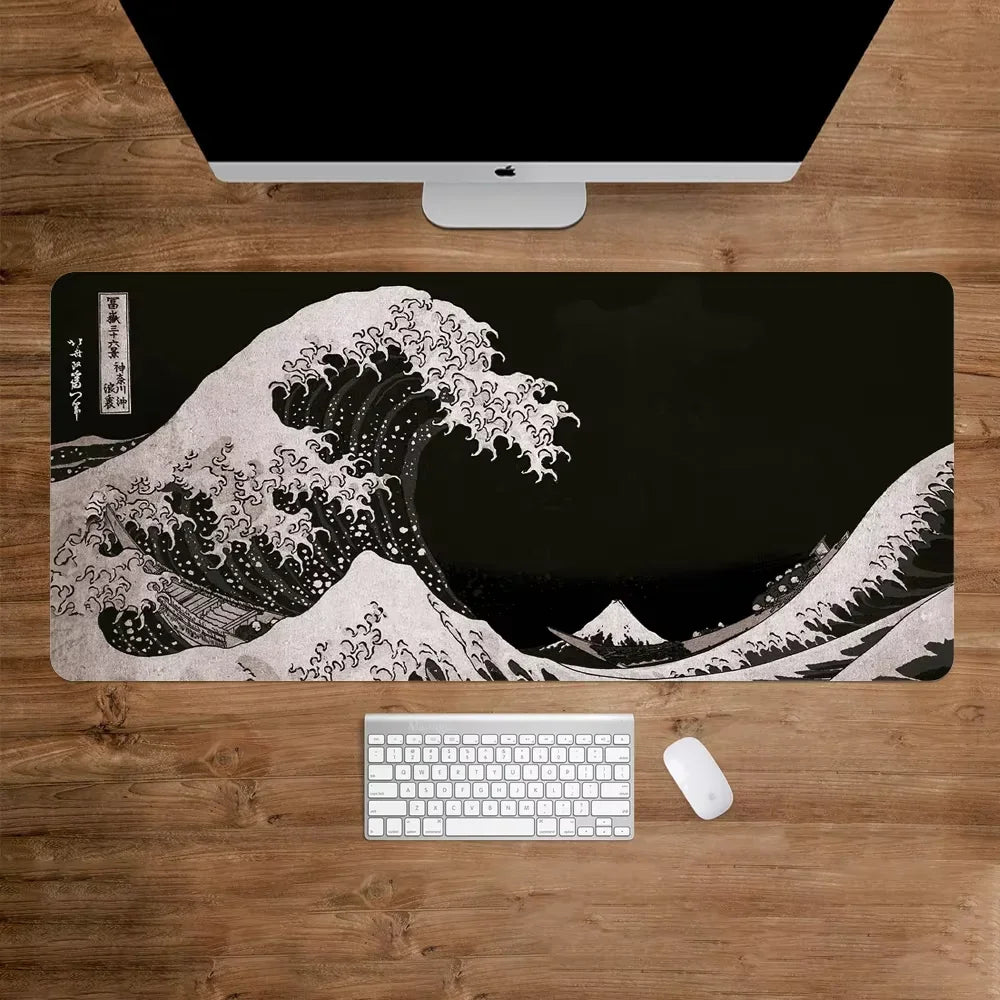 VIKAMA Large Mouse Pad Great Wave off Kanagawa Design Non-Slip Gaming Desk Mat for Office And Gaming Desktop Decoration
