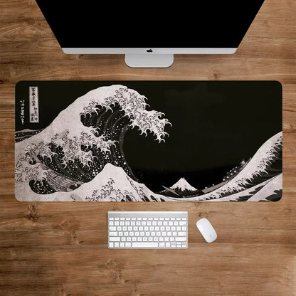 VIKAMA Large Mouse Pad Great Wave off Kanagawa Design Non-Slip Gaming Desk Mat for Office And Gaming Desktop Decoration