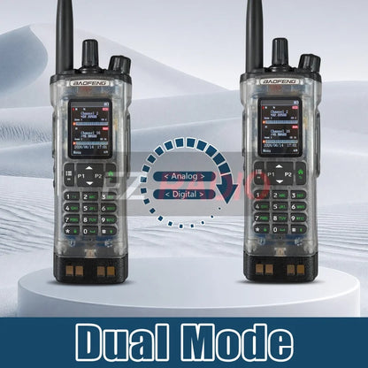 Transparent Baofeng Radio DM 32UV DMR Digital Wireless Walkie Talkie With AES256 Encryption For Long Range Secure Contact skiing