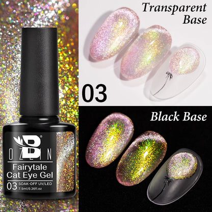 AWStorG 7.5ml Light Color Cat Eye Gel Nail Polish Pink Semi Permanent Glitter Magnetic Gel Soak Off UV LED Varnish Nail Art