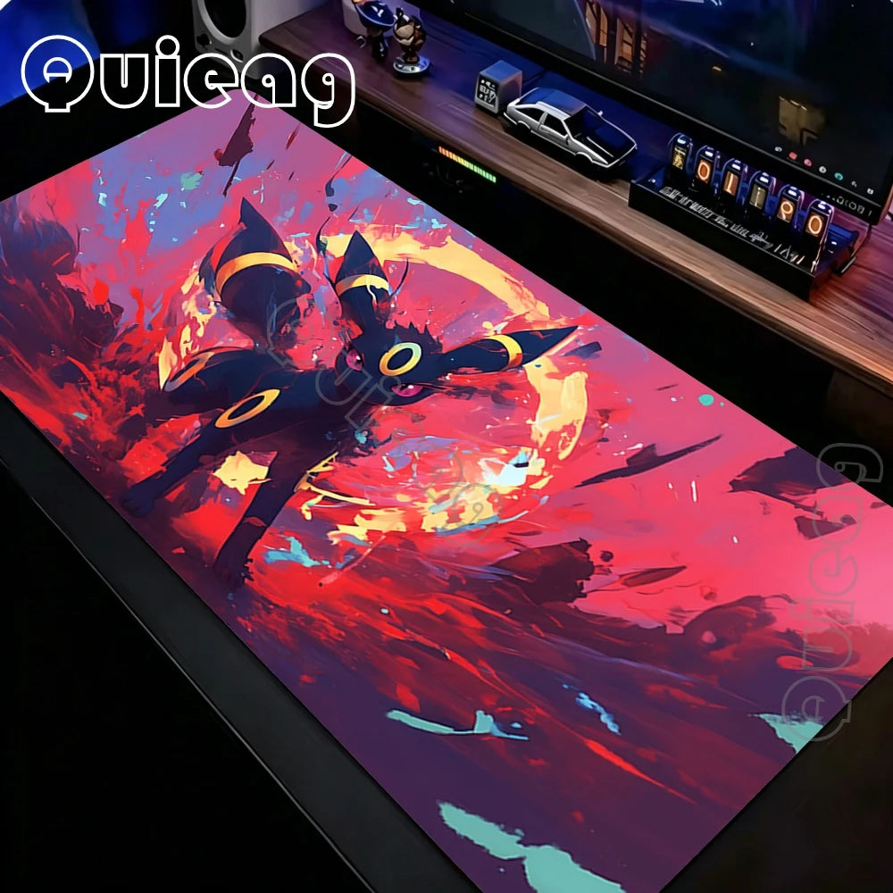 XXL Japan Anime Gamer Mouse Pad E-eevee Cabinet Kawaii Tablepad Pokemon Keyboard Rug Laptop PC Gaming Rubber Extended DeskMats