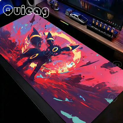 XXL Japan Anime Gamer Mouse Pad E-eevee Cabinet Kawaii Tablepad Pokemon Keyboard Rug Laptop PC Gaming Rubber Extended DeskMats