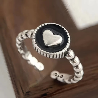 PANJBJ 925 Sterling Silver Golden Flower Rings For Women Drip Glaze Plant Irregular Adjustable Sweet Jewelry Gift Dropshipping