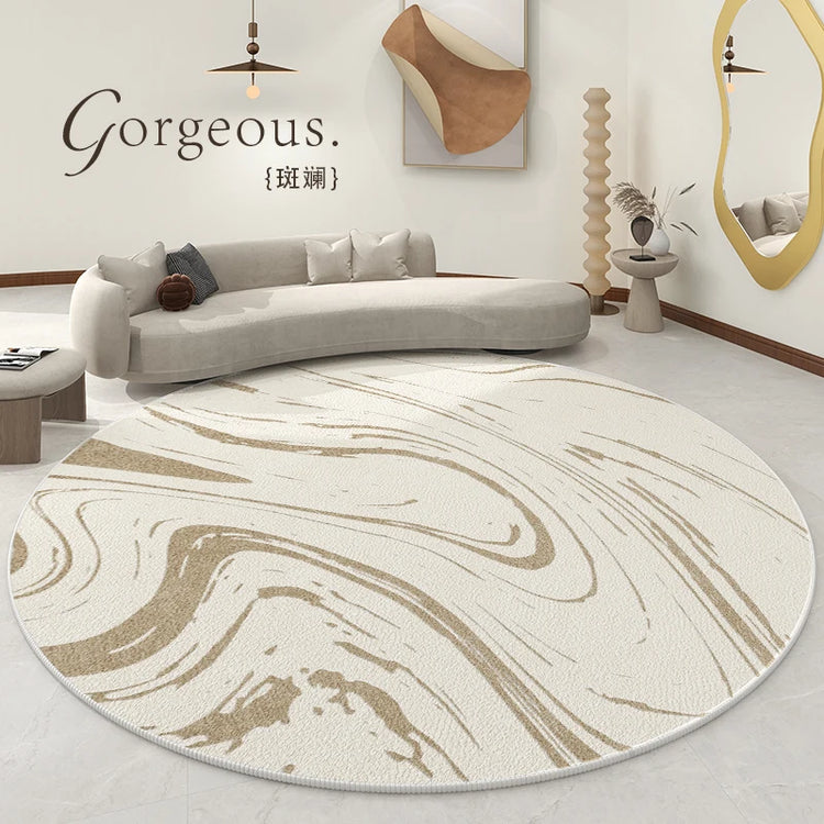 Splash ink living room decoration Round carpet large area lounge anti-slip mat luxury Nordic rugs for bedroom washable study rug