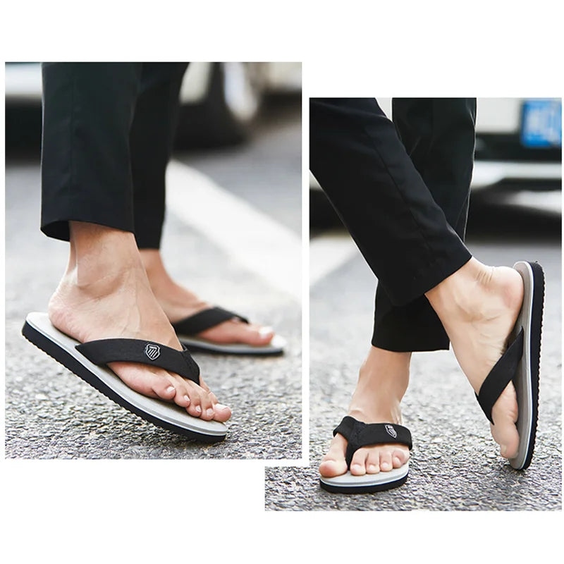 Hot High Quality Men Beach Shoes Summer Casual Flat Slippers Male Indoor Bathroom Anti-Slip Flip Flops Man Flip-Flops Men Sandal