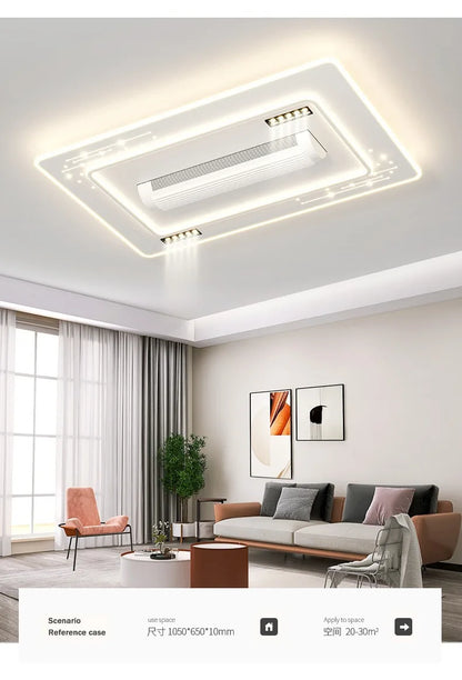 Modern LED Leaf Free Ceiling Fan 6-speed Ceiling Light Remote Control Living Room Bedroom Children's Room Fan Light Home Lightin