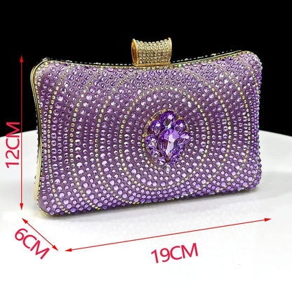 Elegant Women's Green Crystal Rhinestone Party Wedding Shoes & Evening Clutch Bag Set Pointed Toe Slingback Heels Sparkly Purse