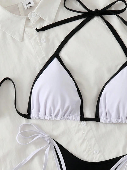 Sexy  Contrast Color Separates Micro Bikini 2026 Women's Swimsuit Female Swimwear Mini Thong Bikinis Set Two-piece Bathing Suit