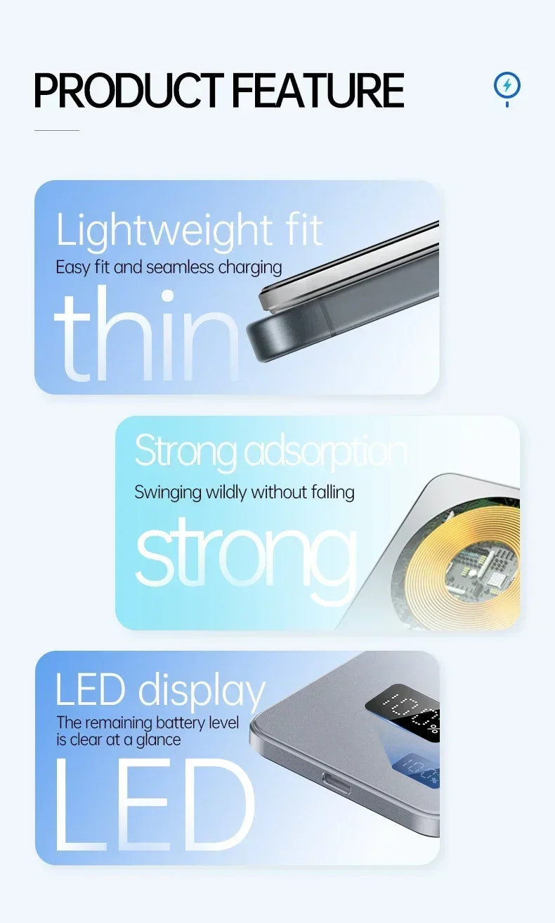 Lenovo PD22.5W Fast Charging Magsafe External Battery Magnetic Wireless Power Bank 500000mAh For iPhone Samsung