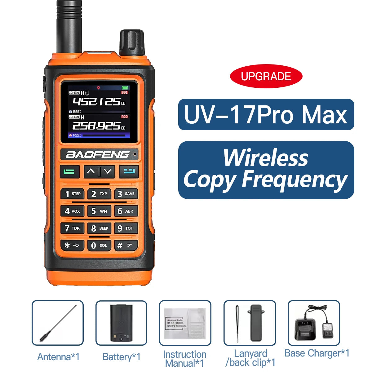 Baofeng Walkie Talkie UV-17M  Air Band Long Range Radio 999CH AM/FM Full Band Wireless Copy Frequency VOX Two Way Radio UV-5R