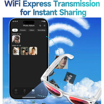 Trending Smart Sunglasses With 8MP 4K Camera Wifi Ai Translation Take Photos Videos Audio Music Smart Wearable Headset Glasses