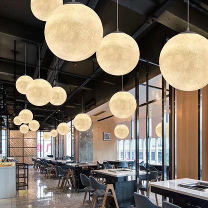 Nordic Moon Led Pendant Lights for Living Room Dining Bedroom Home Decorations Chandelier Cafe Restaurant Hanging Lamp Luminaire