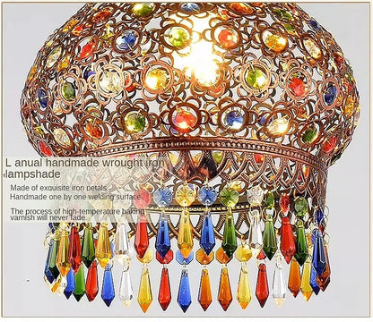 design lamp pendant lighting crystal Bohemia Retro droplight Iron handmade pendant lights for restaurants hanging lights bedroom