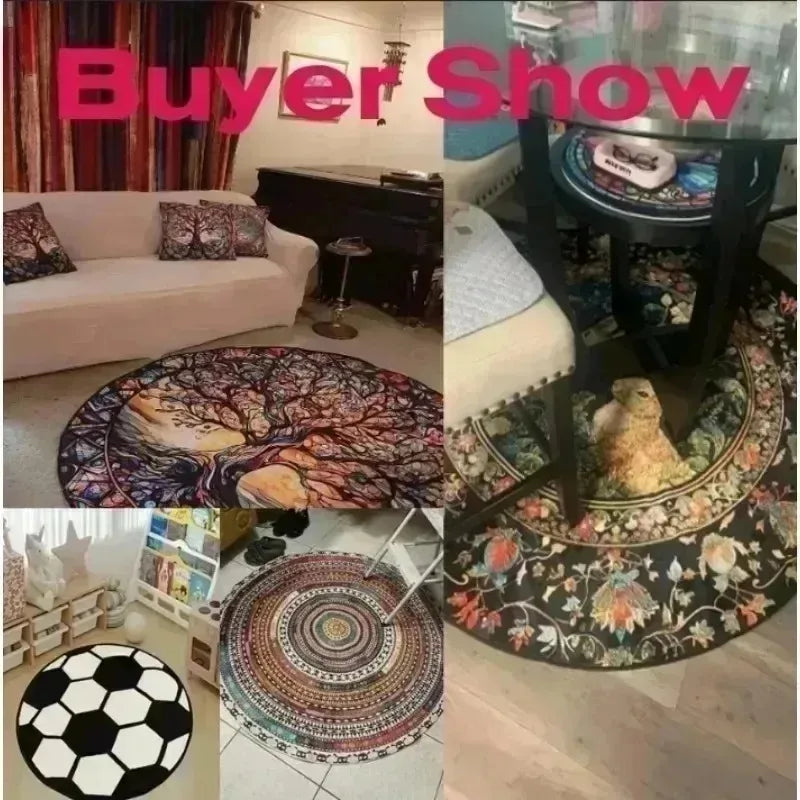 3D Vortex Rug Illusion Rug Optical Illusion Round Carpet Popular Rug Home Decor Living Room Rugs Cool Mat Housewarming Gift