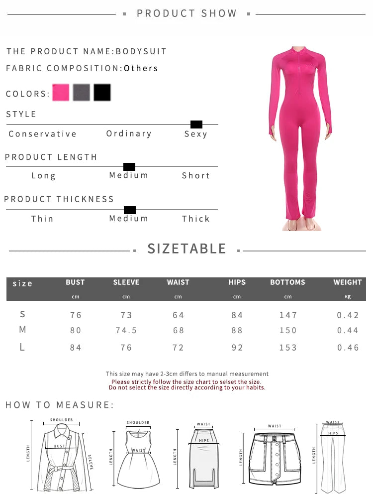 Weird Puss Basic Flared Jumpsuit Women Zip Letter Embroidery Full Sleeve Coquette Stretch Skinny Midnight Party Workout Overalls