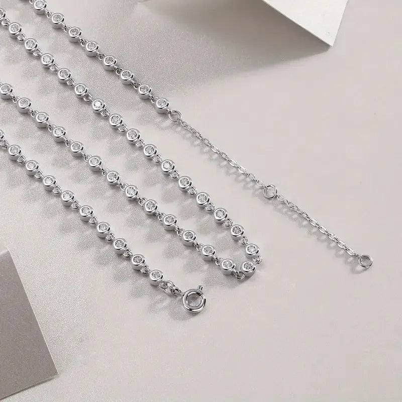 S925 moissanite necklace, tennis necklace, men and women temperament fashion party engagement wedding anniversary wedding gift