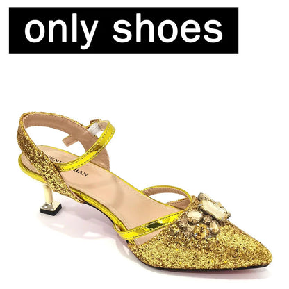 Venus Chan 2022 Nigerian Fashionable Silver Color Peep Toe Shoes Matching Bag Set For Royal Ladies Wedding Party Sandal