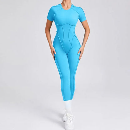 Yoga Sports Fitness Jumpsuits Sets Pants Women's Hip-lifting One-piece Open Back Long-sleeved Outdoors Workout Gym Yoga Bodysuit