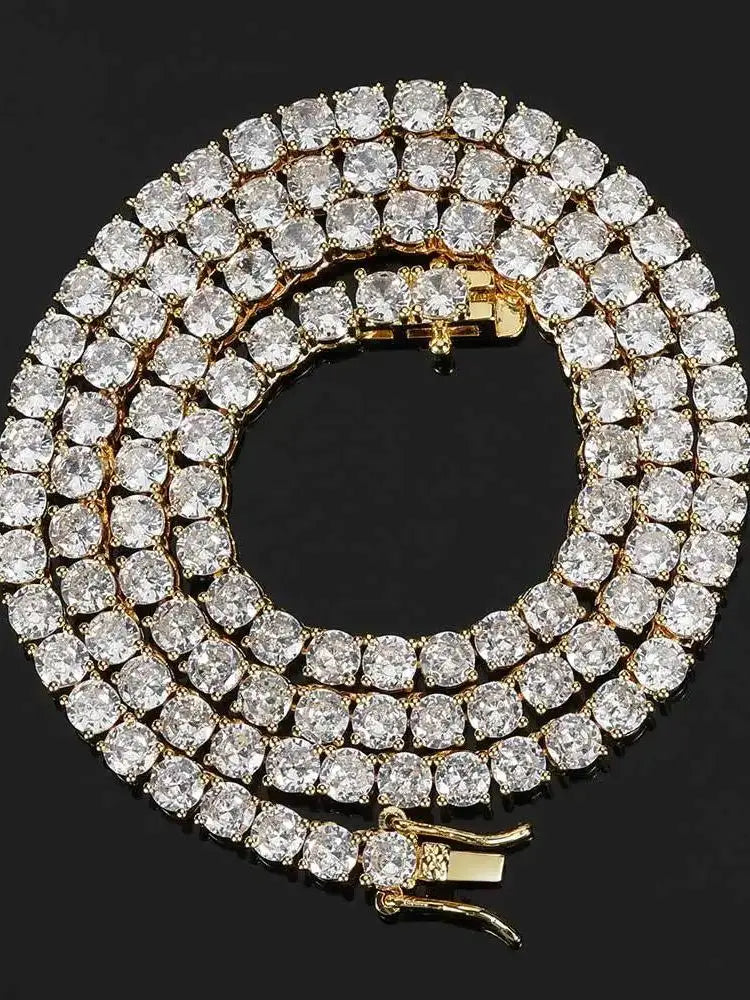 Luxury D VVS1 Moissanite Tennis Necklace 3/4/5/6mm 925 Sterling Silver for Women Exquisite Jewelry Simulated Diamond Gifts