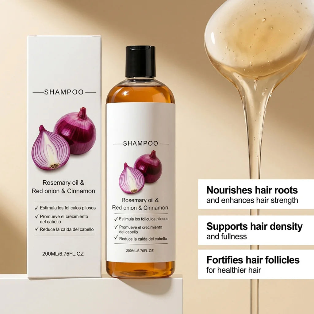 Red Onion Hair Growth Shampoo Against Hair Loss Products Strengthening Hair Follicle Lightweight Cinnamon Rosemary Oil Shampoo