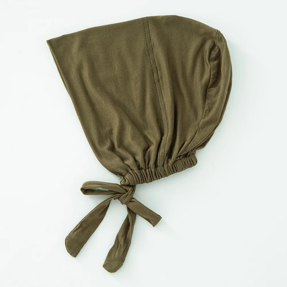 82 Colors Tie-Back Undercaps Fashion Women's Inner Hijab Muslim Cap Bonnet Plain Islamic Cotton Spandex Jersey DEW Underscarf