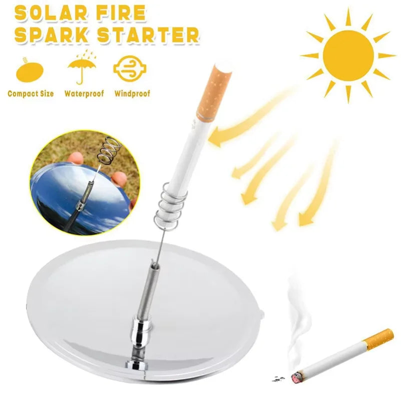 Outdoor Solar Ignition Lighter Camping Survival Fire Waterproof Windproof Travel Bag Portable Camping Hiking Emergency Supplies