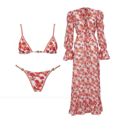 3Pcs Micro Bikini 2026 New Swimwear Women Swimsuit Sexy Brazilian Bikini Set Printed Thong Beachwear Bathing Suit Female Biquini