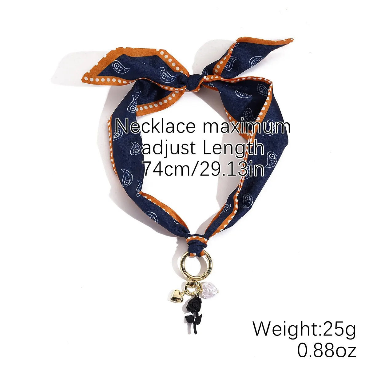 European and American Cross-Border Summer Scarf Necklace with Premium Feel, Multi-Pendant Pearl, Versatile, Light Luxury Silk Sc
