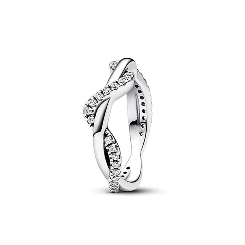 European New 925 Silver Heart-Shaped,Floral,Square Ring Suitable for Exquisite High-Quality Jewelry for Women at Wedding Parties