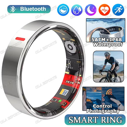 2026 Outdoor Sports Smart Ring 5ATM+IP68 Waterproof Rings Heart Rate Blood Pressure/Oxygen Sleep Health Monitoring Smartring Men