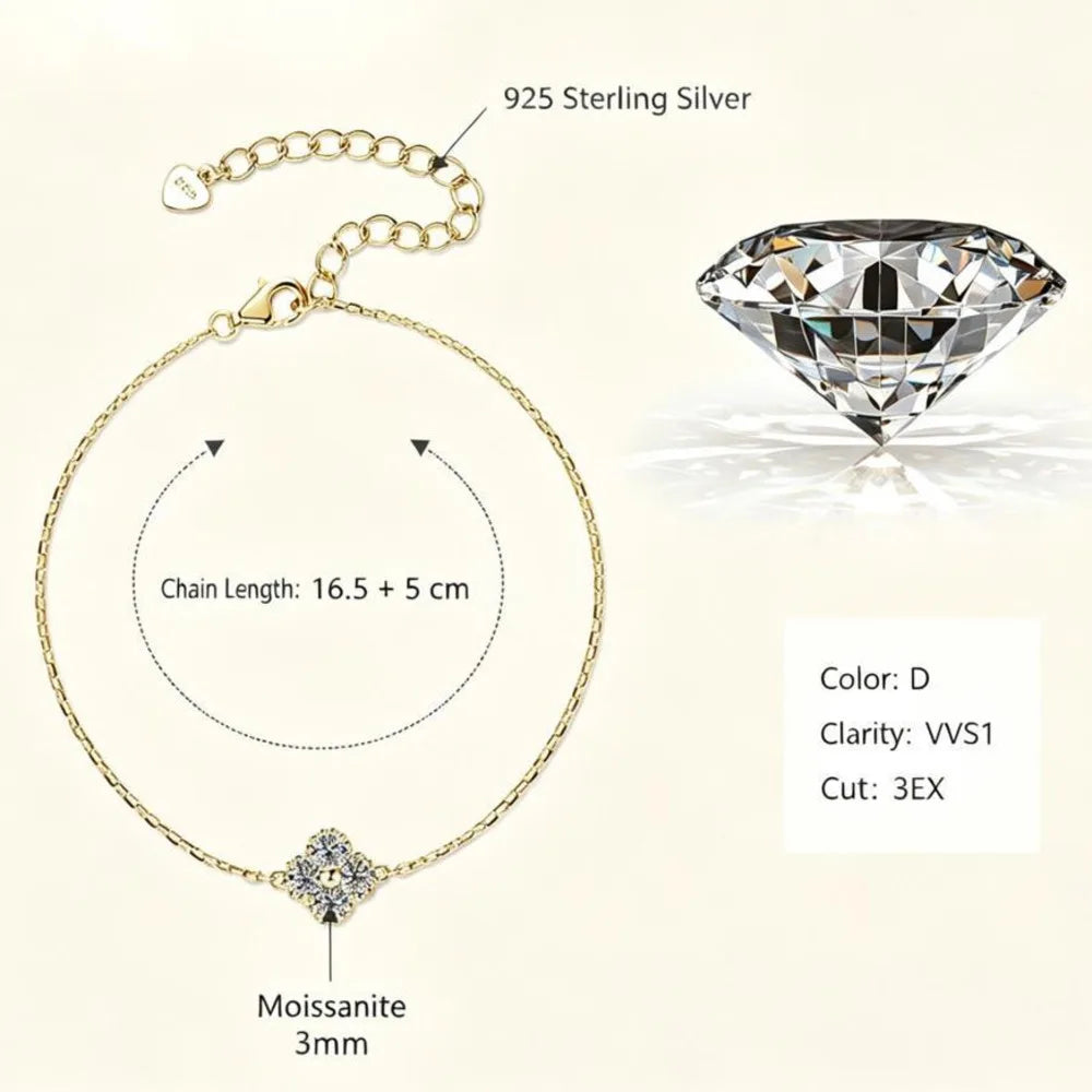 Round Brilliant Cut 3mm D VVS1 Moissanite Lariat Necklace 925 Sterling Silver Y Shape Drop Chain Fine Jewelry for Women