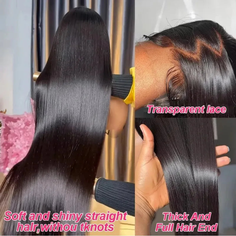 360 Full Hd Lace Front Wear And Go Glueless Straight Wig PreCut Lace Wig Pre plucked Brazilian Straight Human Hair Wig For Women