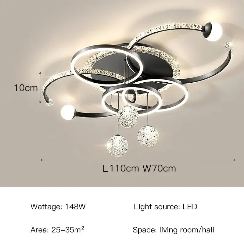 Modern Luxury LED Ceiling Chandeliers Lamps Design Creative Suspension Pendant Lights Home Decor Items Living Room Bedroom Villa