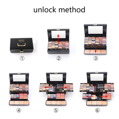 Professional Makeup Set Box Matte Glitter Eyeshadow Foundation Powder Kit Blush Women Multi-functional Palette Cosmetic Case