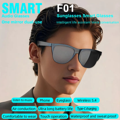 TWS Bluetooth Headphones Smart Glasses Binaural Music Touch Earphones With Microphone Audio Sunglasses Call for All Smartphone