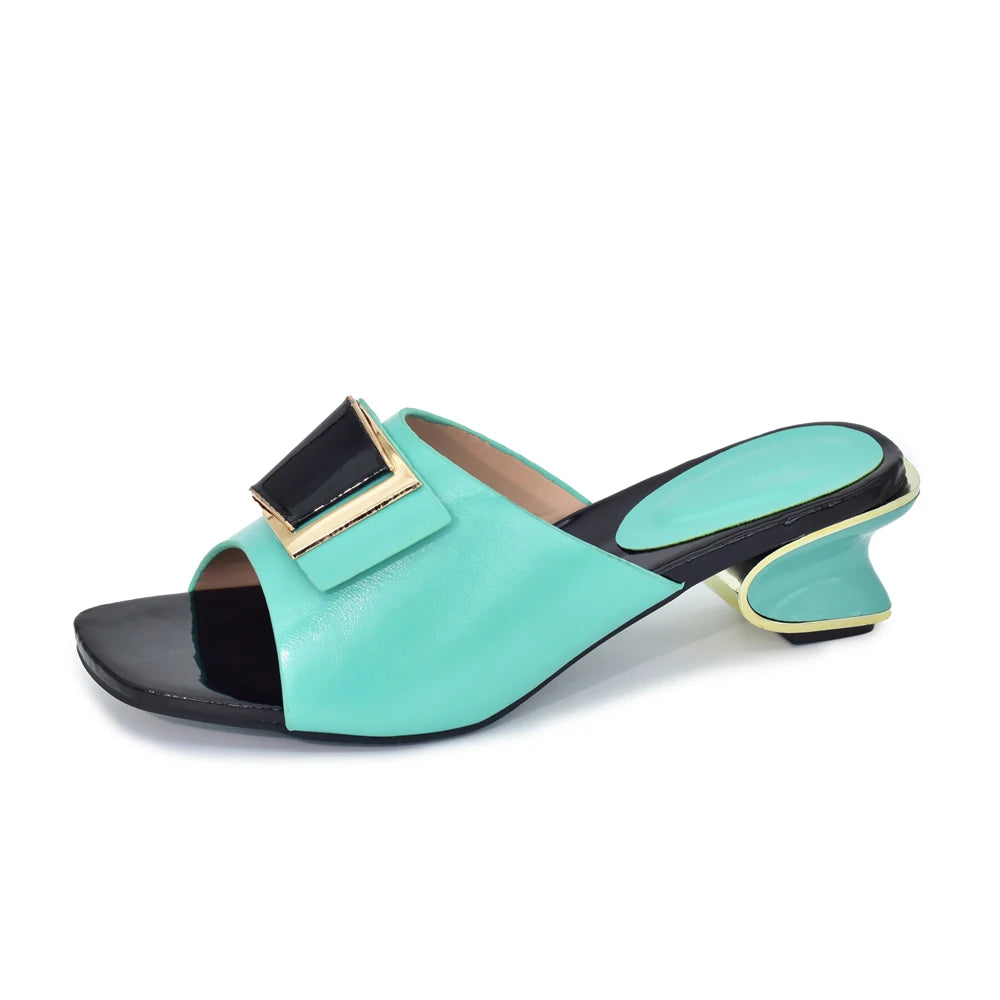 New Arrival African Women Wedding Shoes Decorated with Rhinestone Italian Pumps Women Shoe Ladies Sandals with Heels Party Pumps