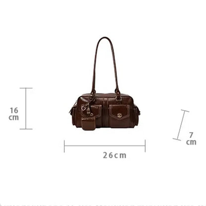 Luxury Boston Bags New Handbags For Women Trendy Commuting Versatile Handbag With Pendents Shoulder Crossbody Pillow Bags