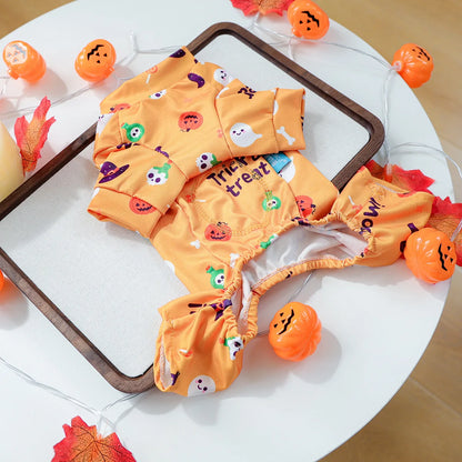 Girl Halloween Pajamas Apparel For Small Dogs Chest Closed Pet Indoor Home Wear Clothes Overall Tracksuit Chihuahua Yorkshire