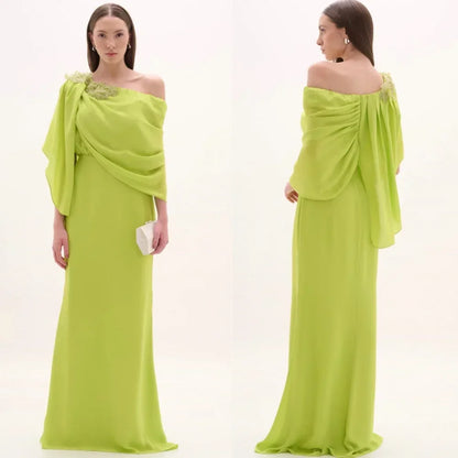 Customized Price AdjustmentJersey Sequined Ruched Christmas A-line One-shoulder Bespoke Occasion Gown Long Dresses