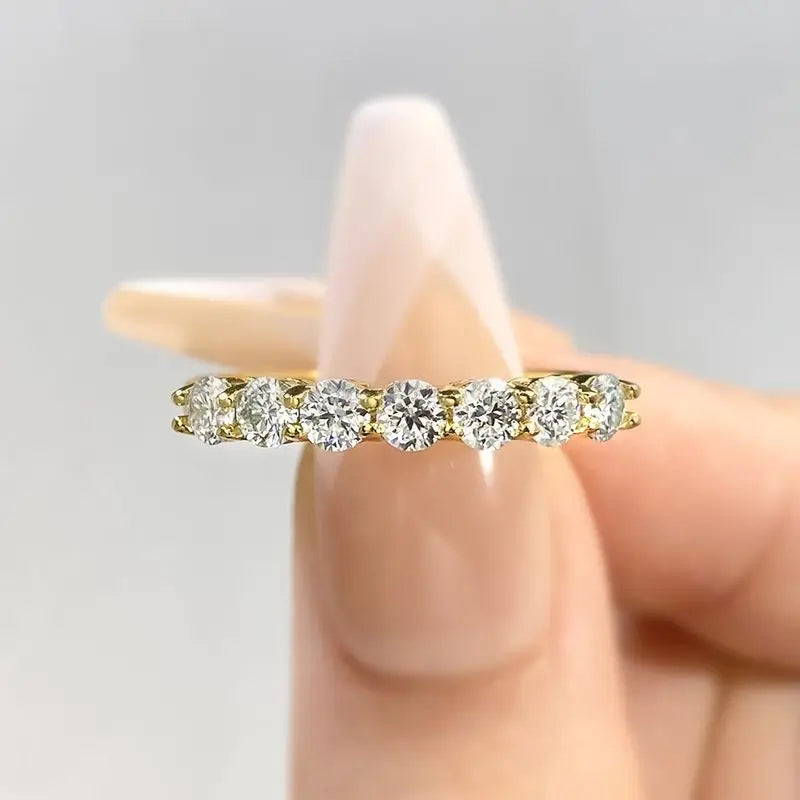 DWJ 0.7ct Real Moissanite Diamond Ring 925 Sterling Silver Engagement Daily Wear Rings for Women High Quality Fine Jewelry