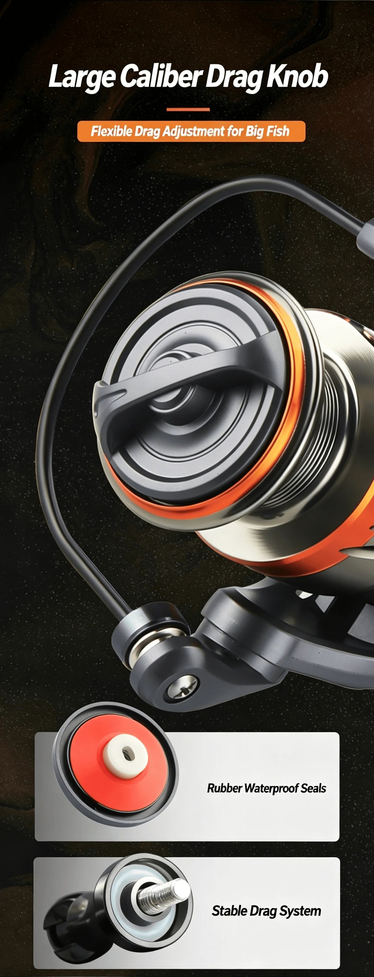Okuma Spinning Reel Model 3+1 Ball Bearings 5.2:1 Ratio Corrosion Resistant Body Large Adjustment Drag Knob Fishing Wheel