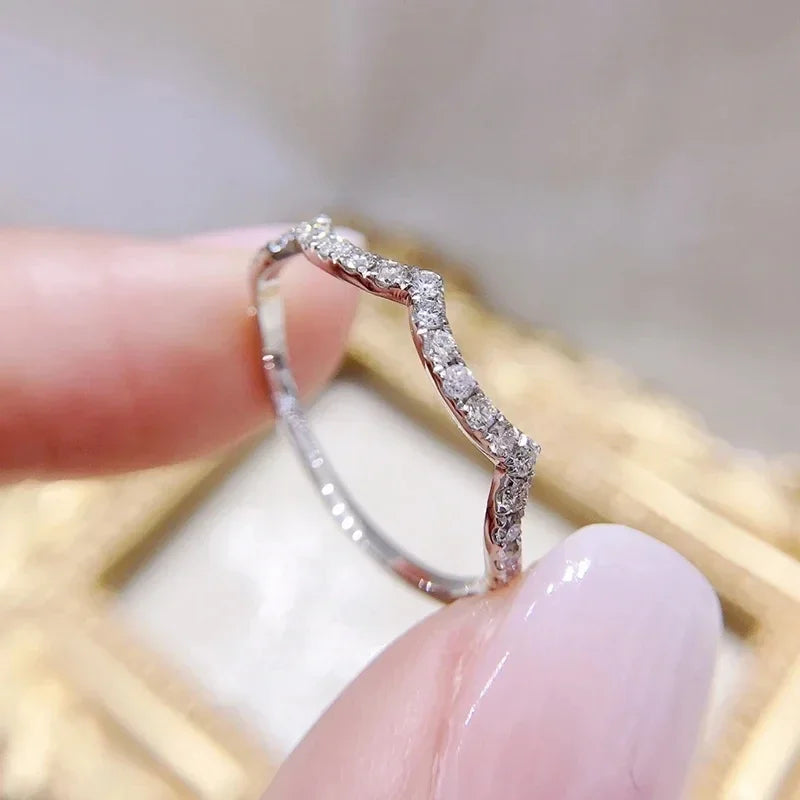 Huitan Wedding Band Eternity Rings Women Brilliant Round Zirconia Luxury Engagement Rings Thin Elegant Female Jewelry Drop Ship