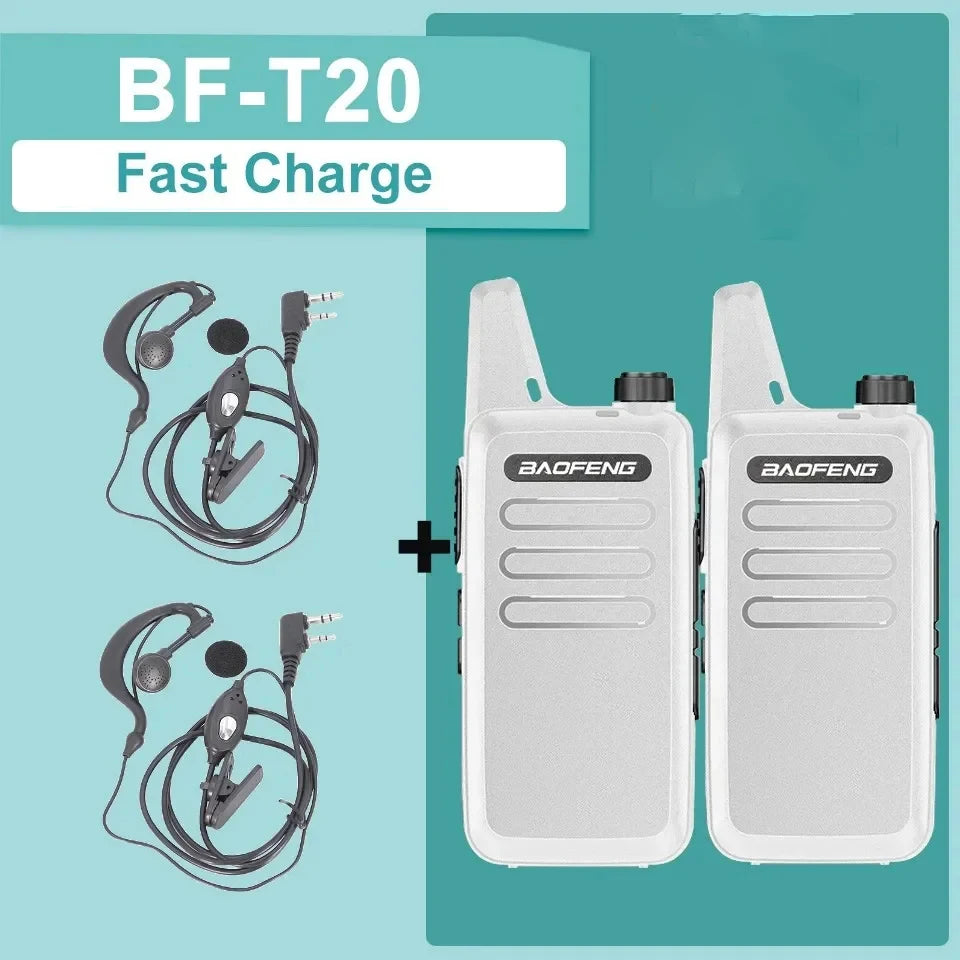 1/2PCS Baofeng BF-T20 Walkie Talkie Mini Micro USB Charging Portable Two Way Radios Upgrade Of BF-C9 KD-C1 For Hunting Kid’s Toy