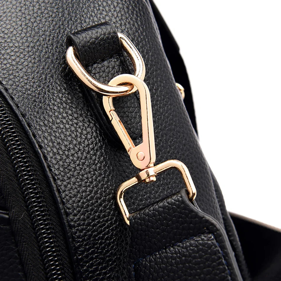 2024 New Fashionable Women's Backpack High Quality Soft Leather Women Shoulder Bag Famous Luxury Brand Female Handbag Sac A Main