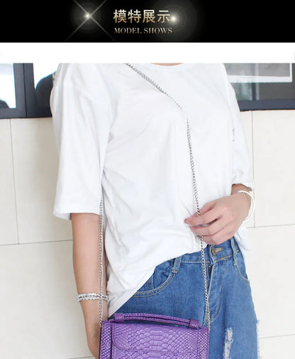 Luxury Snake Pattern Chain Flap Handbags Evening Clutches Crossbody Messenger Shoulder Bags Women Female Ladies Luxurious Purses