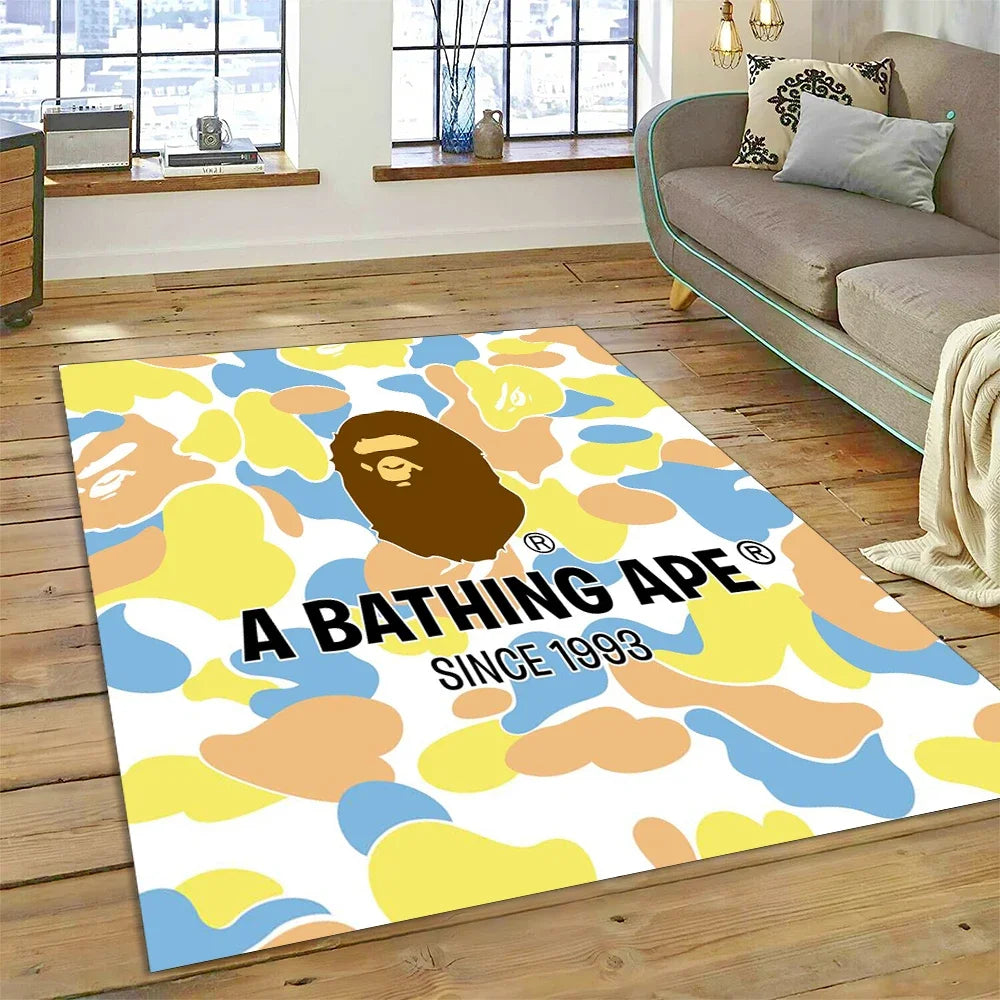 3D Printing B-BAPE Fashion Carpet Rug for Bedroom Living Room Home Sofa Decoration,Children Game Large Decor Floor Mat Gift