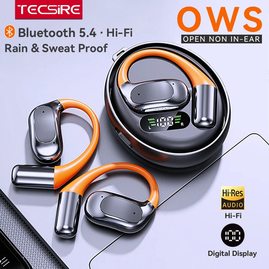 Tecsire OWS Bluetooth Earphones Earhook Wireless Earbuds Hifi Stereo Headset ENC Mic for Sports Audio Book