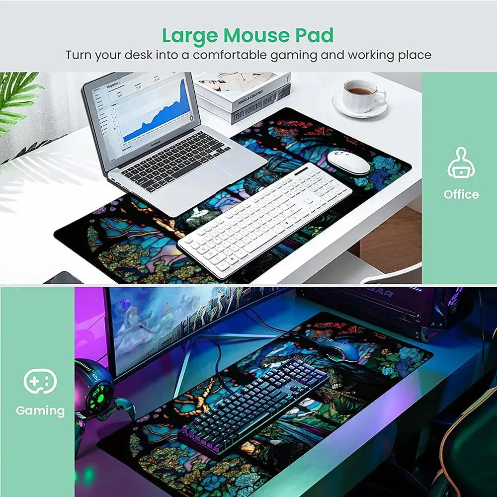 Medieval anime illustration design Mouse Pad Desk Mat with Stitched Edge non-Slip rubber base gamer pc accessories magic playmat